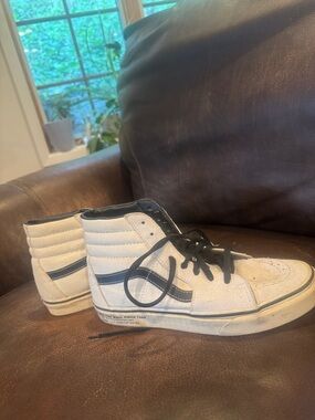Vans Black and White Suede High Tops
